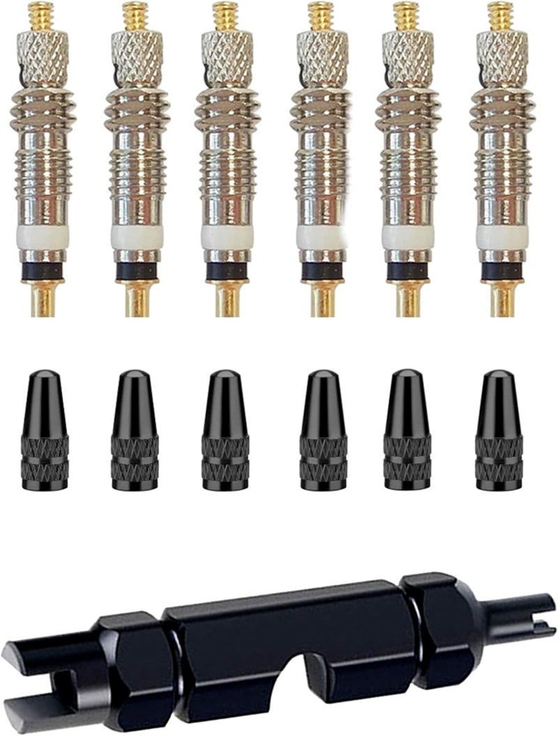 Ciomszan Presta Valve Core Bike Valve Core Removal Tool MTB Tire Valve Stem Repair, Bicycle Valve Core Replacements Set, Presta & Schrader Valve Stem Remover Tool Kit - Image 1